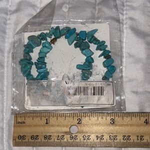 Blue and Green Stone Earring Set